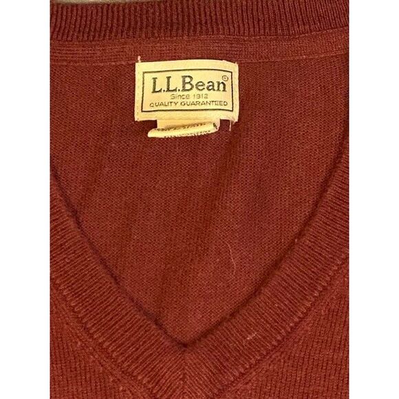 L.L. BEAN Men's X-LARGE TALL long Sleeve CASHMERE/COTTON SWEATER maroon RED plum - Picture 2 of 6